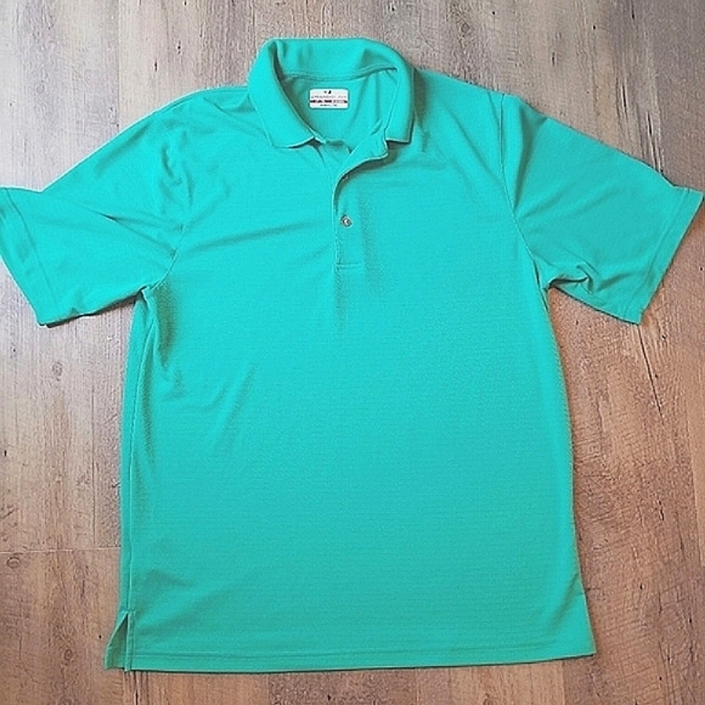 Men's GRANDSLAM Air Flow Light Green Golf Polo Sleeve Tee Shirt | Large